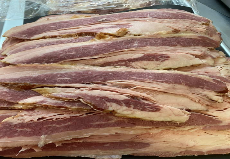 Sliced slab bacon